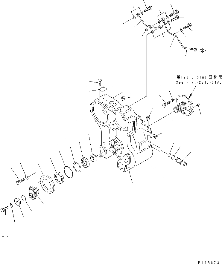 Схема запчастей Komatsu D65E-12 - ГИДРОТРАНСФОРМАТОР (КОРПУС) СИЛОВАЯ ПЕРЕДАЧА И КОНЕЧНАЯ ПЕРЕДАЧА