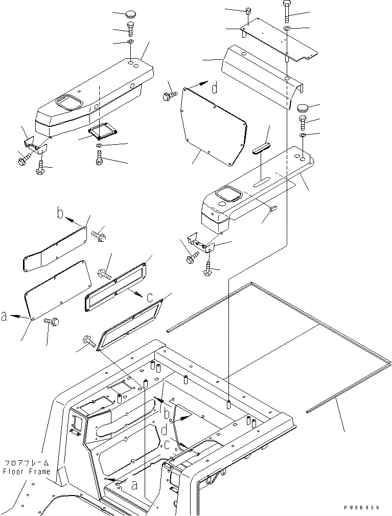 Схема запчастей Komatsu D65E-12 - ПОДЛОКОТНИК КРЫШКА(НИЖН.) (СПЕЦ-Я TBG ИЛИ REGULATION OF EC INCLUSION)(№-) КАБИНА ОПЕРАТОРА И СИСТЕМА УПРАВЛЕНИЯ