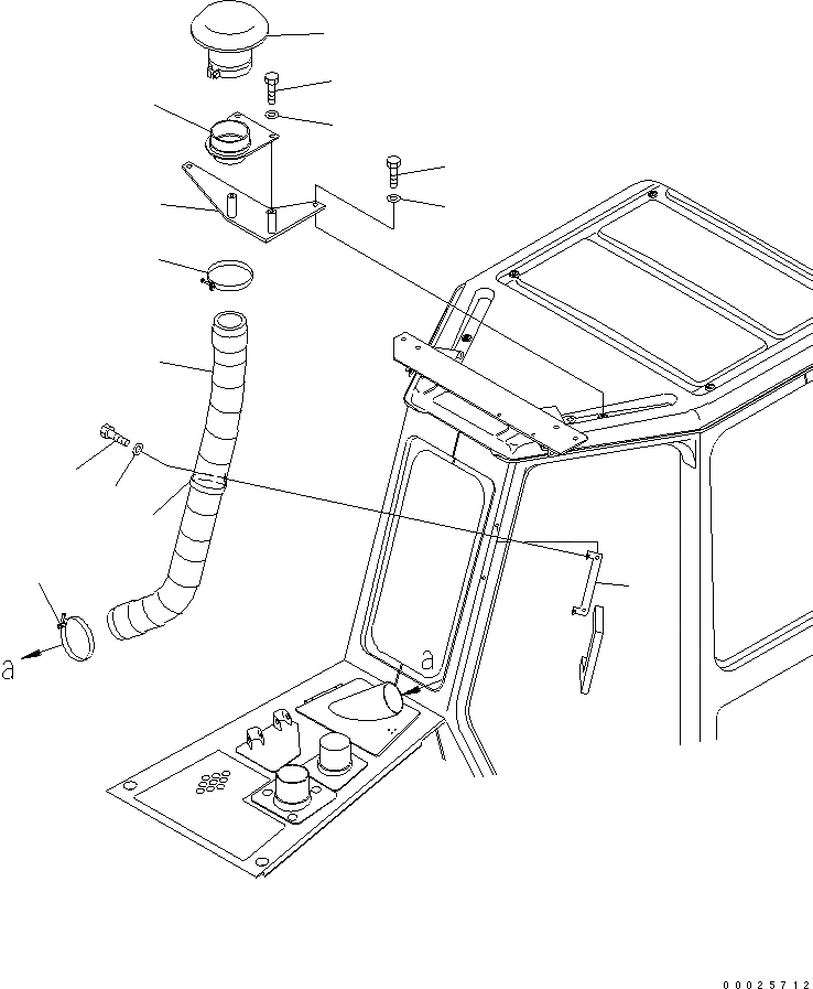 Схема запчастей Komatsu D65E-12 - ОХЛАДИТЕЛЬ INTAKE EXTENSION (ЗАПЫЛЕНН СПЕЦ-Я.) ЧАСТИ КОРПУСА