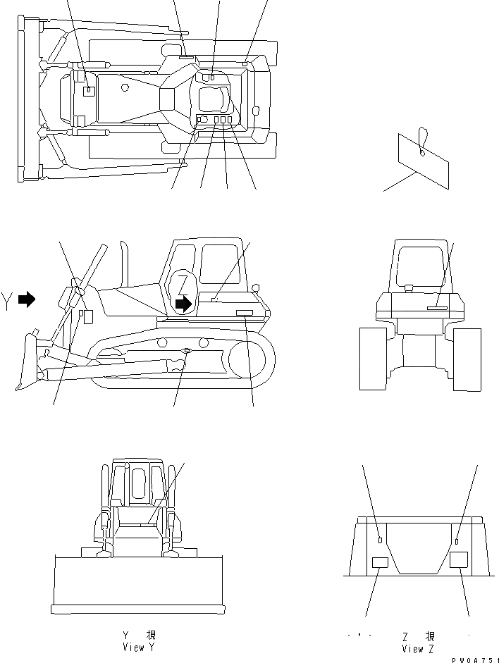 Схема запчастей Komatsu D65E-12 - МАРКИРОВКА (АНГЛ.) (DE)(№97-) МАРКИРОВКА