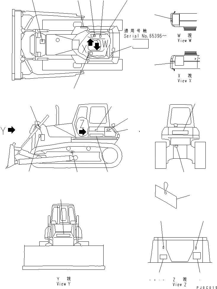 Схема запчастей Komatsu D65E-12 - МАРКИРОВКА (АНГЛ.) (DE)(№-) МАРКИРОВКА