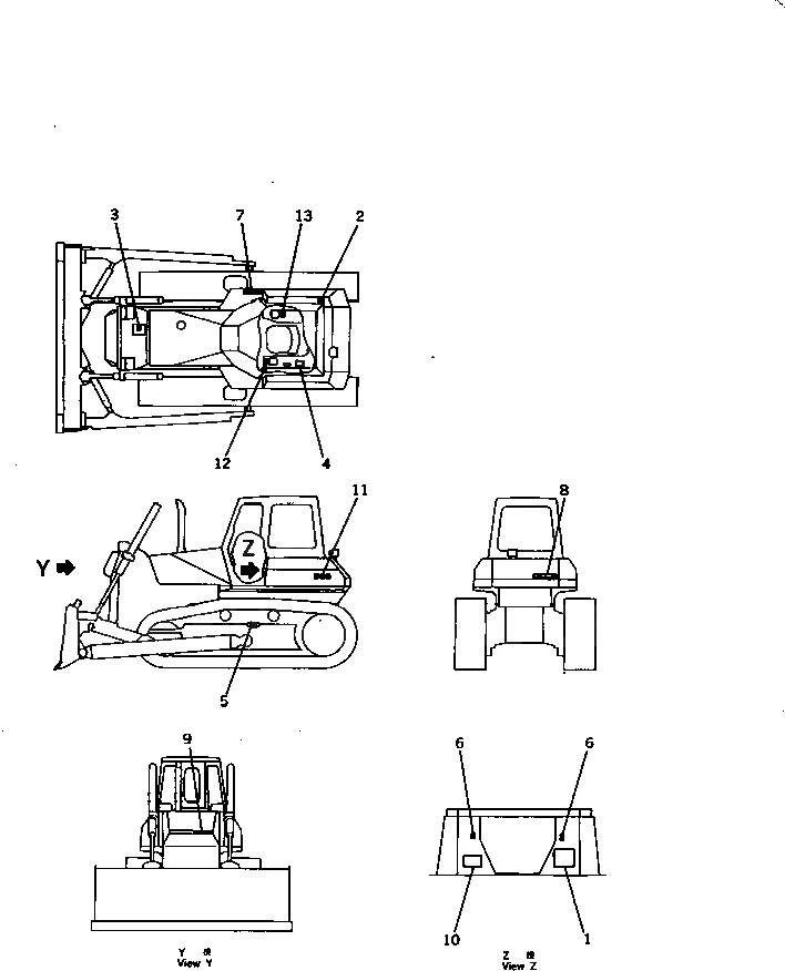 Схема запчастей Komatsu D65E-12 - МАРКИРОВКА (ИСПАНИЯ) (DE)(№9-9) МАРКИРОВКА