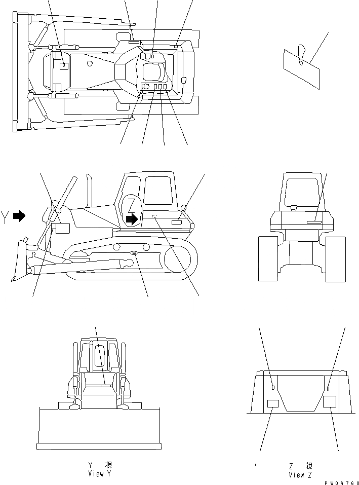 Схема запчастей Komatsu D65E-12 - МАРКИРОВКА (ИТАЛИЯ) (DE)(№97-) МАРКИРОВКА