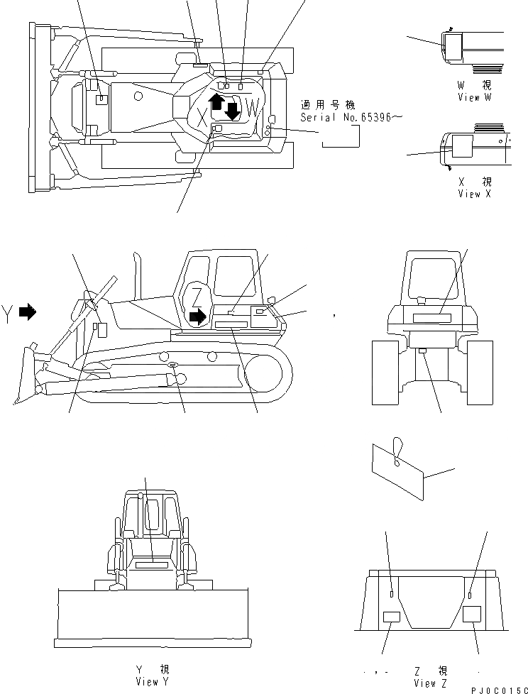 Схема запчастей Komatsu D65E-12 - МАРКИРОВКА (ИТАЛИЯ) (DE)(№-) МАРКИРОВКА