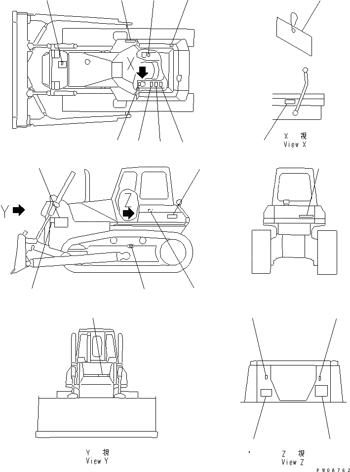 Схема запчастей Komatsu D65E-12 - МАРКИРОВКА (ИТАЛИЯ) (ДЛЯ СТРАН ЕС) (DE)(№97-) МАРКИРОВКА