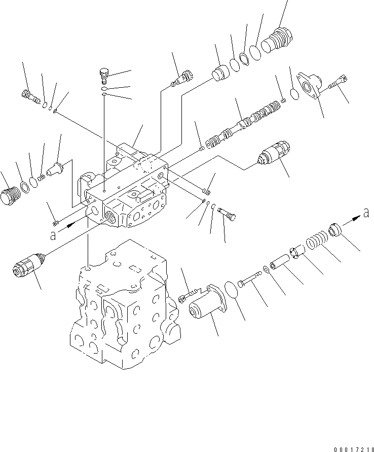 Схема запчастей Komatsu D65E-12 - УПРАВЛЯЮЩ. КЛАПАН (3-Х СЕКЦИОНН.) (ДЛЯ TОБОД КОЛЕСАMING DOZER) (/) ОСНОВН. КОМПОНЕНТЫ И РЕМКОМПЛЕКТЫ