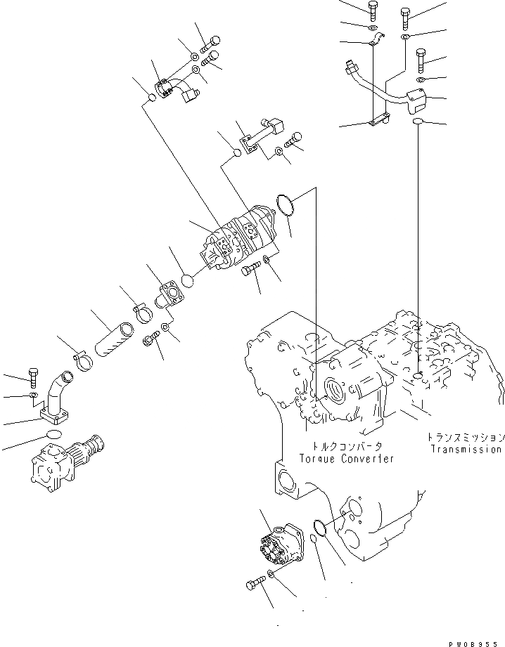 Схема запчастей Komatsu D65E-12-E - МУФТА И ТОРМОЗ. (НАСОС)(№-) СИЛОВАЯ ПЕРЕДАЧА И КОНЕЧНАЯ ПЕРЕДАЧА