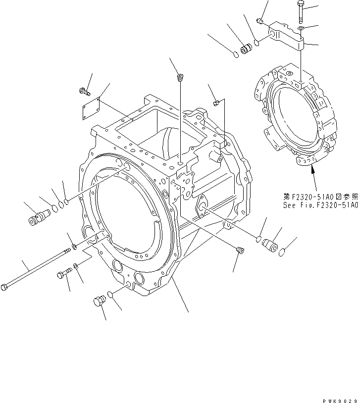 Схема запчастей Komatsu D65E-12-E - ТРАНСМИССИЯ (КОРПУС)(№9-) СИЛОВАЯ ПЕРЕДАЧА И КОНЕЧНАЯ ПЕРЕДАЧА