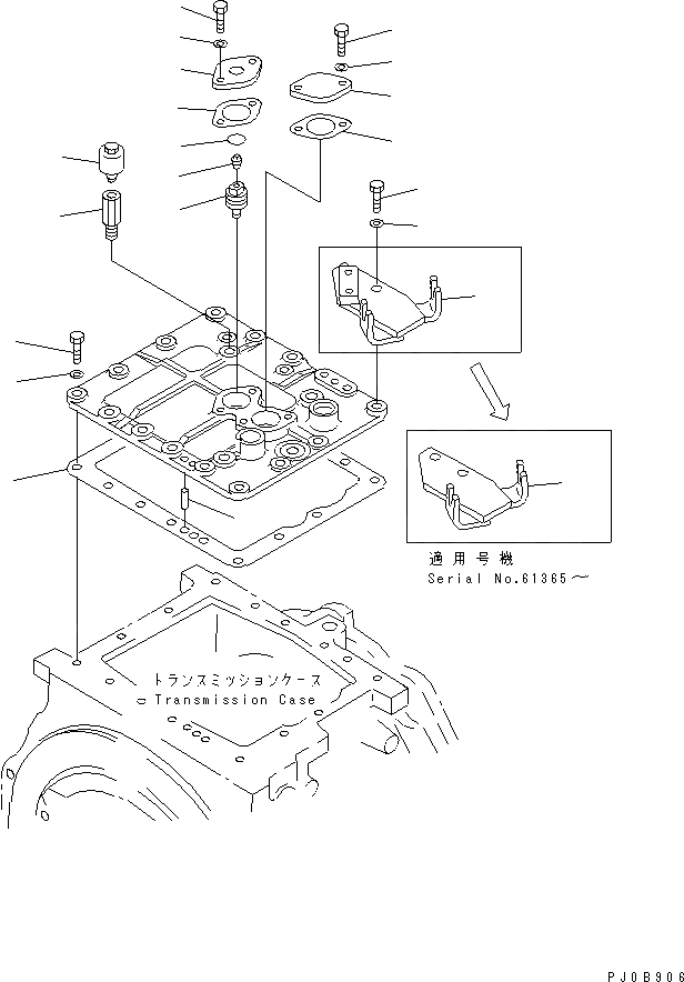 Схема запчастей Komatsu D65E-12-E - ТРАНСМИССИЯ (COVER) (/)(№9-) СИЛОВАЯ ПЕРЕДАЧА И КОНЕЧНАЯ ПЕРЕДАЧА