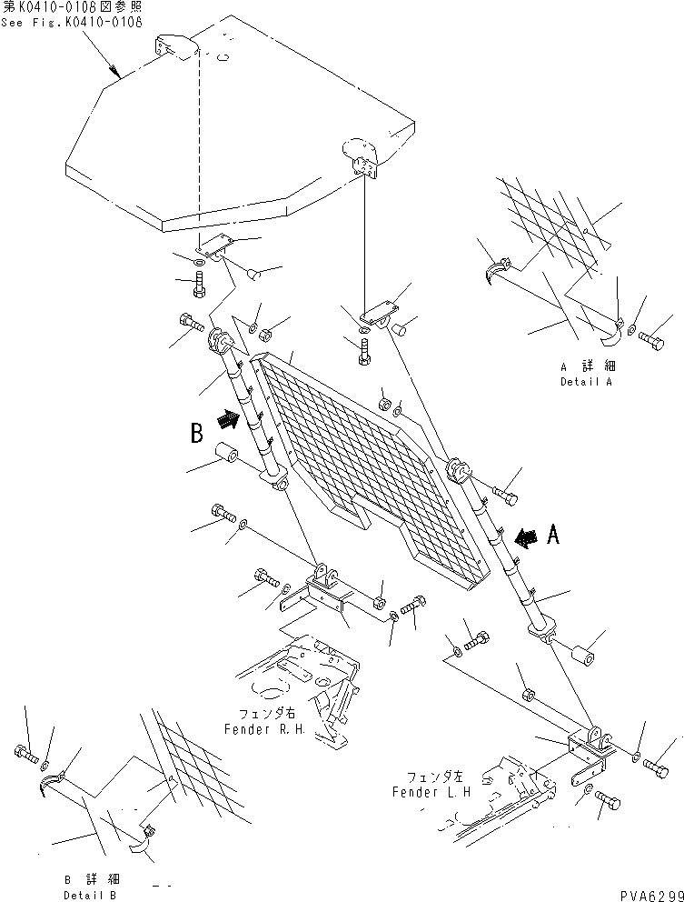 Схема запчастей Komatsu D65E-12-E - ROPS SWEEP (ЗАДН. ЧАСТИ КОРПУСА)(№9-) КАБИНА ОПЕРАТОРА И СИСТЕМА УПРАВЛЕНИЯ