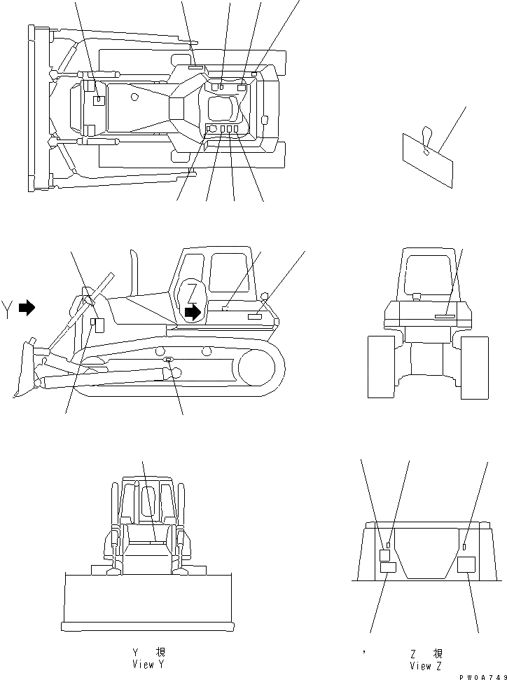 Схема запчастей Komatsu D65E-12-E - МАРКИРОВКА (ЯПОН.) (DE)(№97-) МАРКИРОВКА