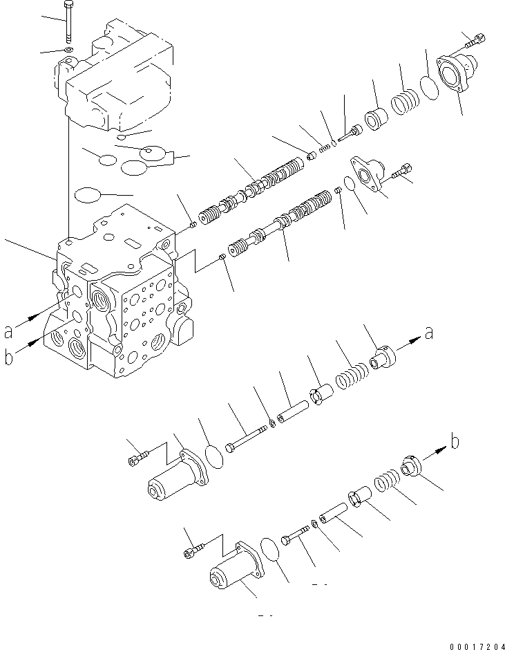 Схема запчастей Komatsu D65E-12-E - УПРАВЛЯЮЩ. КЛАПАН (3-Х СЕКЦИОНН.) (ДЛЯ TОБОД КОЛЕСАMING DOZER) (/) ОСНОВН. КОМПОНЕНТЫ И РЕМКОМПЛЕКТЫ