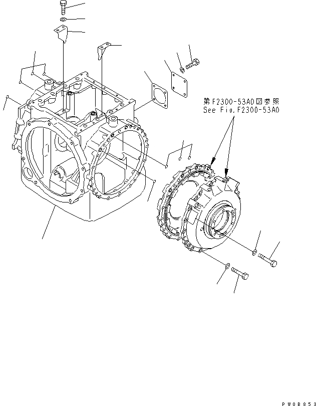 Схема запчастей Komatsu D65E-12 - МУФТА И ТОРМОЗ. (КОРПУС)(№9-) СИЛОВАЯ ПЕРЕДАЧА И КОНЕЧНАЯ ПЕРЕДАЧА