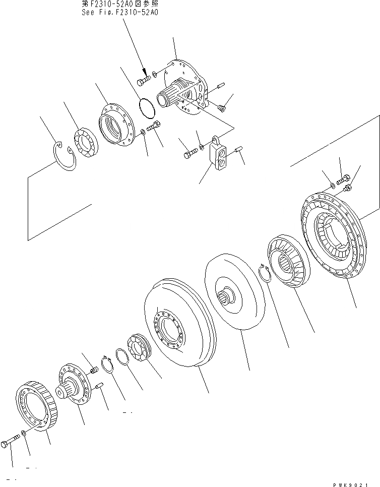 Схема запчастей Komatsu D65E-12 - ГИДРОТРАНСФОРМАТОР (BARE) СИЛОВАЯ ПЕРЕДАЧА И КОНЕЧНАЯ ПЕРЕДАЧА