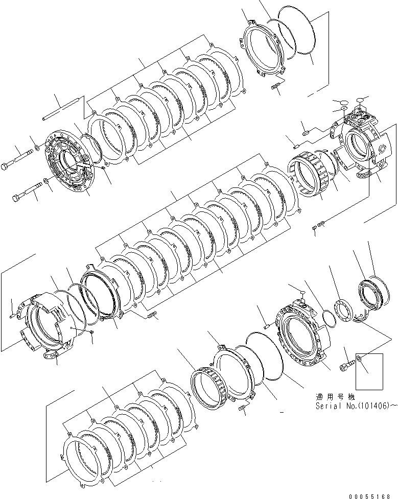 Схема запчастей Komatsu D65E-12 - ТРАНСМИССИЯ (2¤ 3¤ ПЕРЕД. И КОЖУХ РЕВЕРСА)(№-) СИЛОВАЯ ПЕРЕДАЧА И КОНЕЧНАЯ ПЕРЕДАЧА