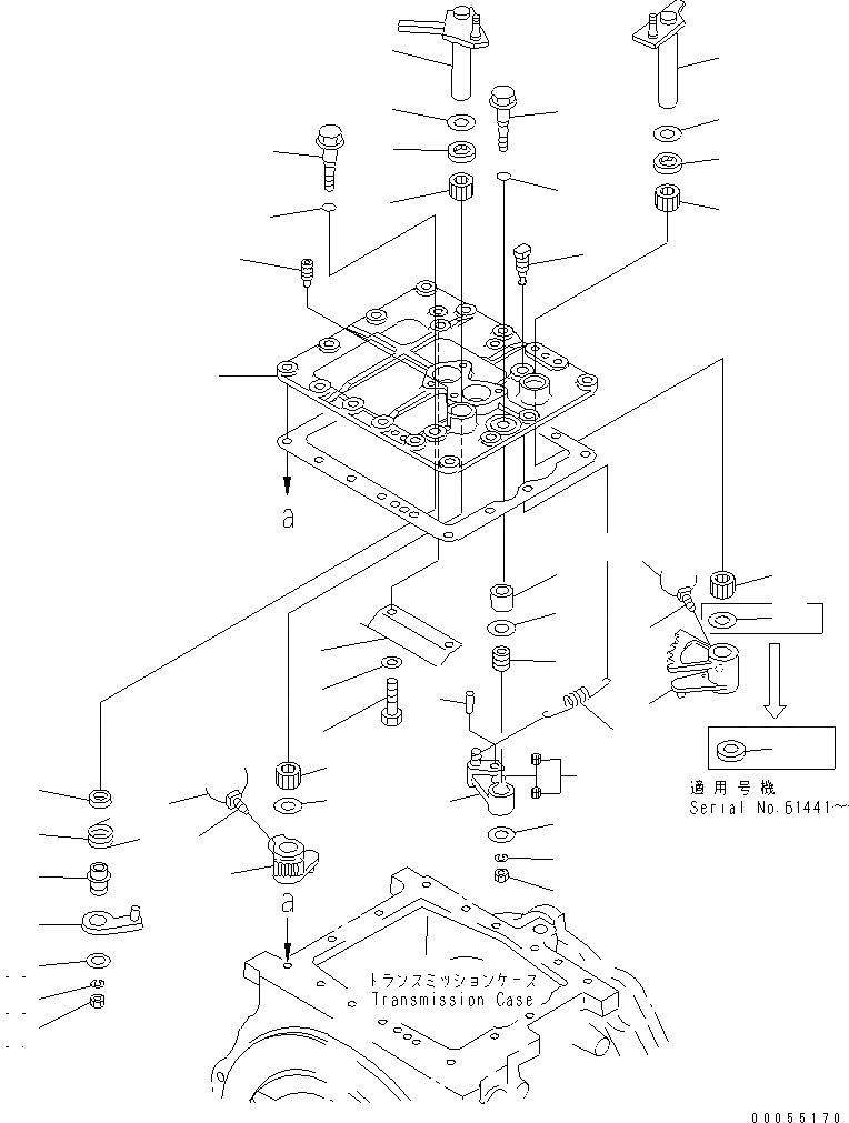 Схема запчастей Komatsu D65E-12 - ТРАНСМИССИЯ (COVER) (/)(№88-) СИЛОВАЯ ПЕРЕДАЧА И КОНЕЧНАЯ ПЕРЕДАЧА