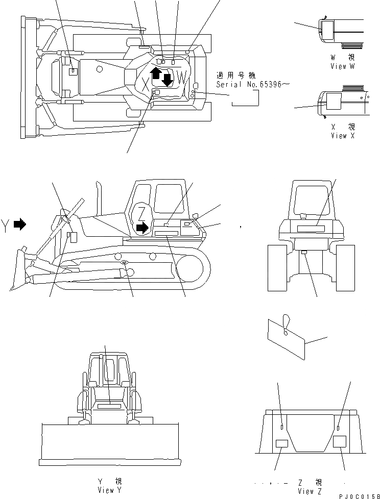 Схема запчастей Komatsu D65E-12 - МАРКИРОВКА (РОССИЯ) (DE)(№-) МАРКИРОВКА