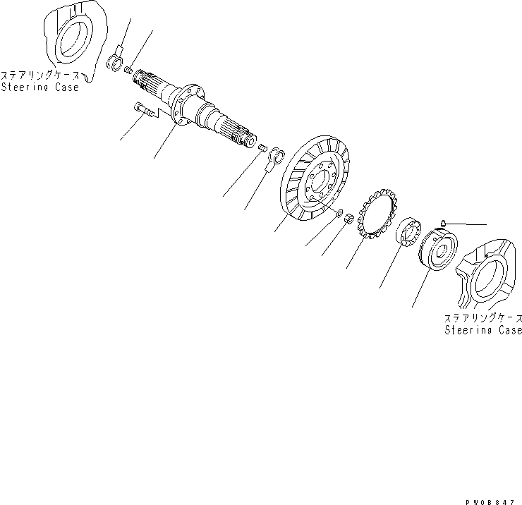 Схема запчастей Komatsu D65EX-12 - H.S.S (КОНИЧЕСКАЯ ПЕРЕДАЧА С ВАЛОМ)(№9-) СИЛОВАЯ ПЕРЕДАЧА И КОНЕЧНАЯ ПЕРЕДАЧА