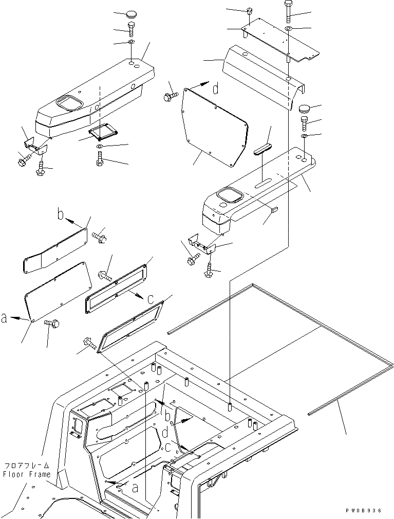 Схема запчастей Komatsu D65EX-12 - ПОДЛОКОТНИК КРЫШКА(НИЖН.) (СПЕЦ-Я TBG ИЛИ REGULATION OF EC INCLUSION)(№-) КАБИНА ОПЕРАТОРА И СИСТЕМА УПРАВЛЕНИЯ