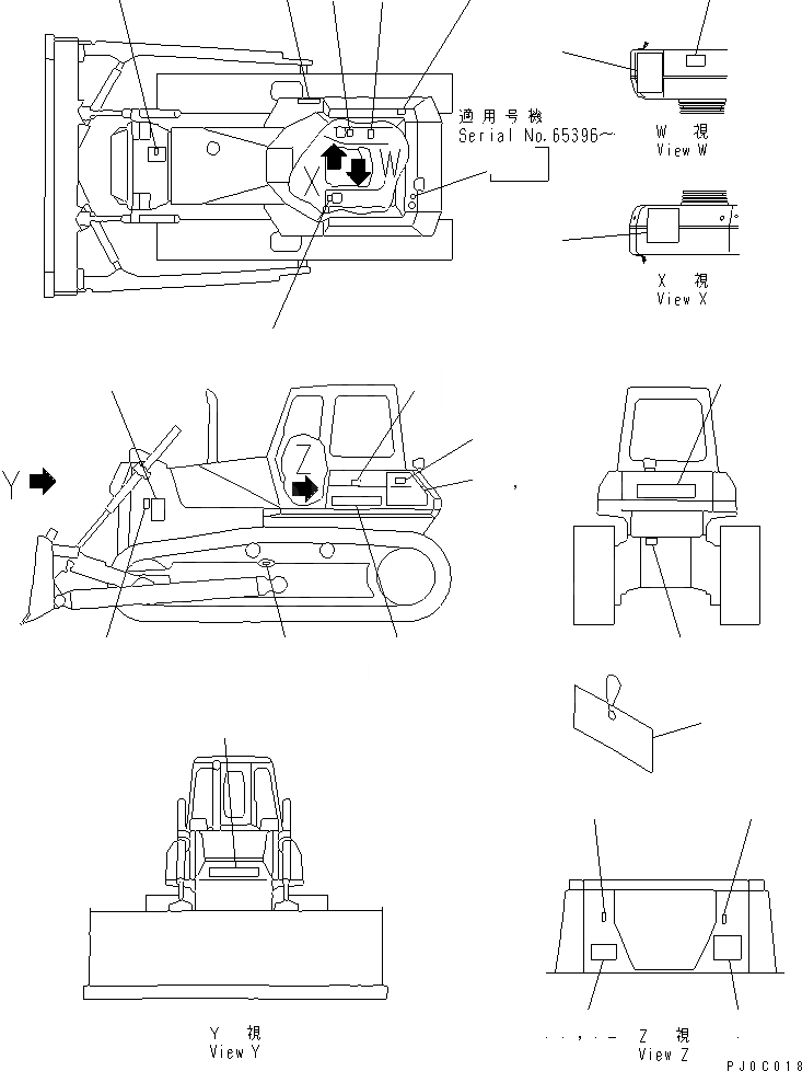 Схема запчастей Komatsu D65EX-12 - МАРКИРОВКА (ФРАНЦИЯ) (DEX)(№-) МАРКИРОВКА