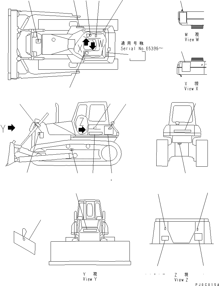 Схема запчастей Komatsu D65EX-12 - МАРКИРОВКА (ФРАНЦИЯ) (EXCEPT FRANCE) (DEX)(№-) МАРКИРОВКА