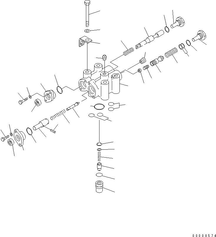 Схема запчастей Komatsu D65EX-15 - H.S.S (КЛАПАН) СИЛОВАЯ ПЕРЕДАЧА И КОНЕЧНАЯ ПЕРЕДАЧА