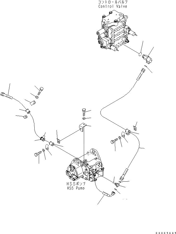 Схема запчастей Komatsu D65EX-15 - ГИДР. НАСОС. ЛИНИЯ (ФИЛЬТР. ВОЗВРАТ. И ПОГРУЗ. СЕНСОР.) ГИДРАВЛИКА