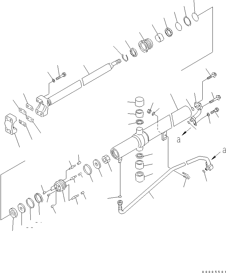 Схема запчастей Komatsu D65EX-15 - ГИДРОЦИЛИНДР ПОДЪЕМА ОСНОВН. КОМПОНЕНТЫ И РЕМКОМПЛЕКТЫ
