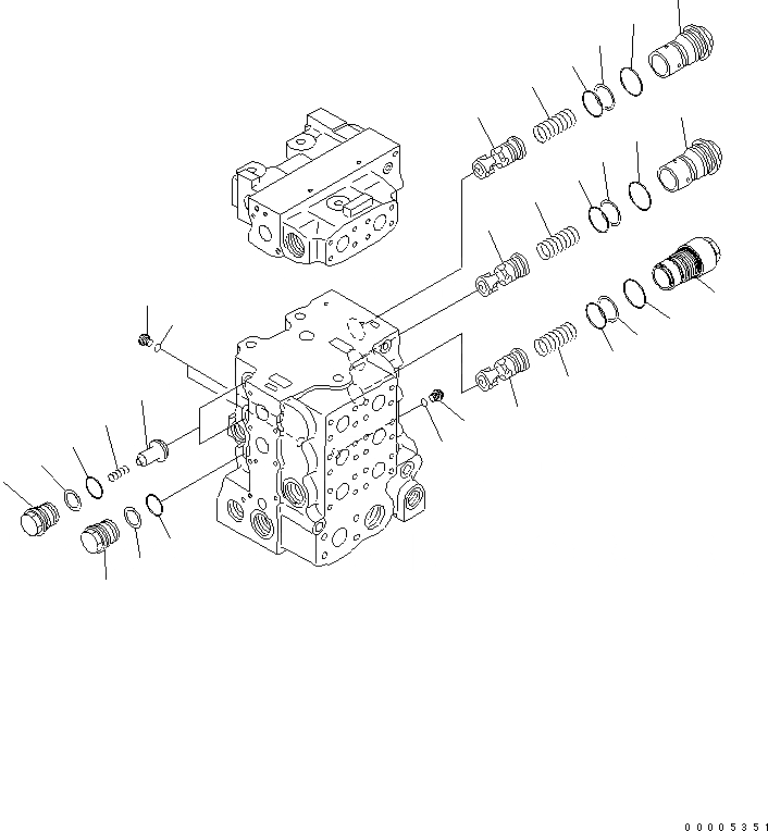 Схема запчастей Komatsu D65EX-15 - УПРАВЛЯЮЩ. КЛАПАН (4-Х СЕКЦИОНН.) (/8) ОСНОВН. КОМПОНЕНТЫ И РЕМКОМПЛЕКТЫ