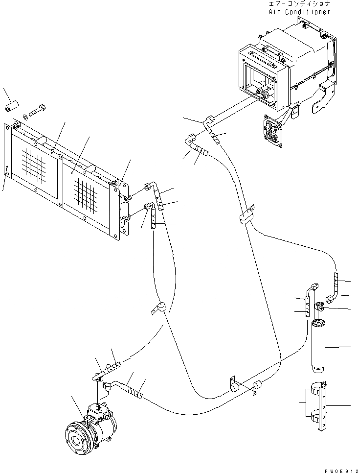 Схема запчастей Komatsu D65EX-12U - КОНДИЦ. ВОЗДУХА (КОНДЕНСАТОР) (ДЛЯ ЕС)(№9-) КАБИНА ОПЕРАТОРА И СИСТЕМА УПРАВЛЕНИЯ