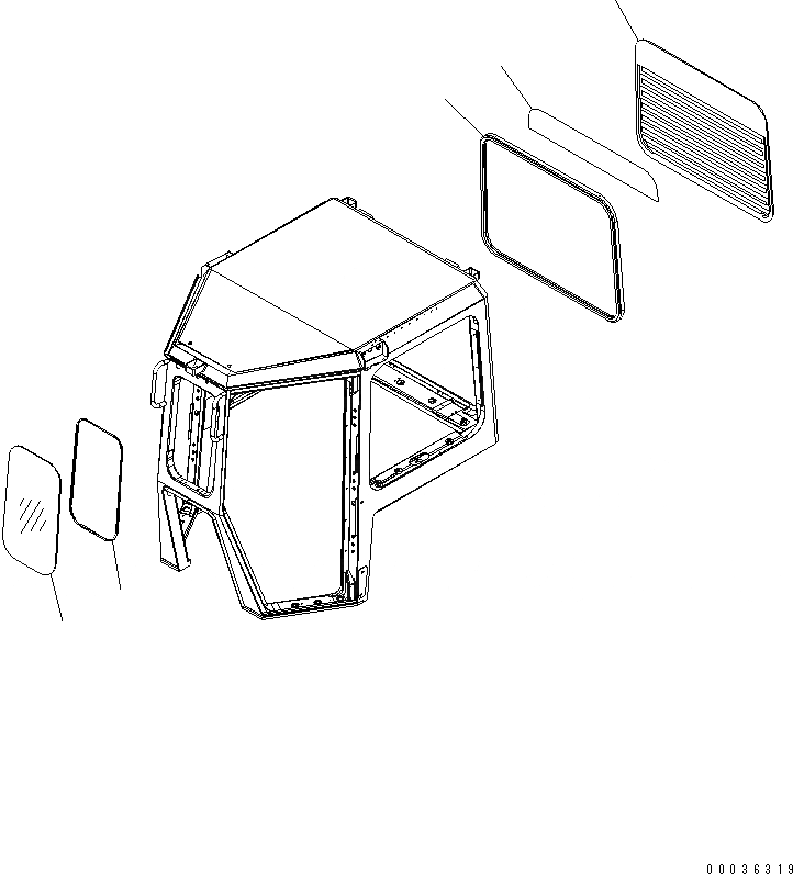 Схема запчастей Komatsu D65EX-15 - КАБИНА (ОКНА) (ПОДОГРЕВ СТЕКЛА) КАБИНА ОПЕРАТОРА И СИСТЕМА УПРАВЛЕНИЯ