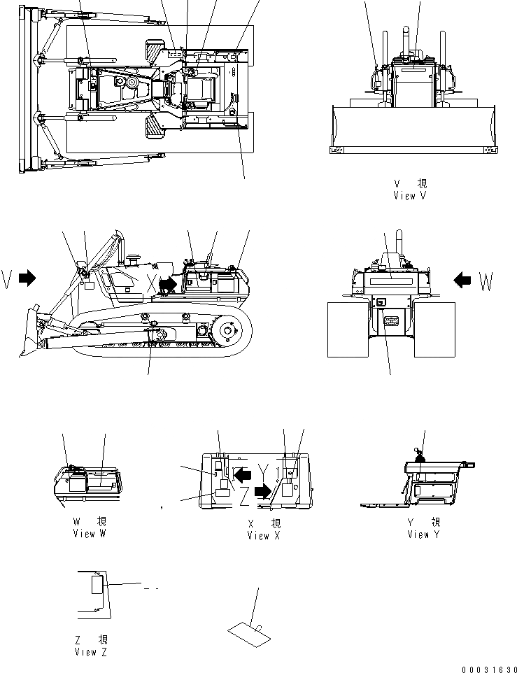 Схема запчастей Komatsu D65EX-15 - МАРКИРОВКА (АНГЛ.)(№7-77) МАРКИРОВКА