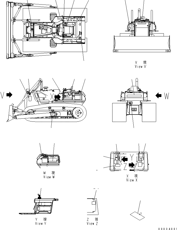 Схема запчастей Komatsu D65EX-15 - МАРКИРОВКА (АНГЛ.) (ДЛЯ TОБОД КОЛЕСАMING DOZER)(№7-78) МАРКИРОВКА