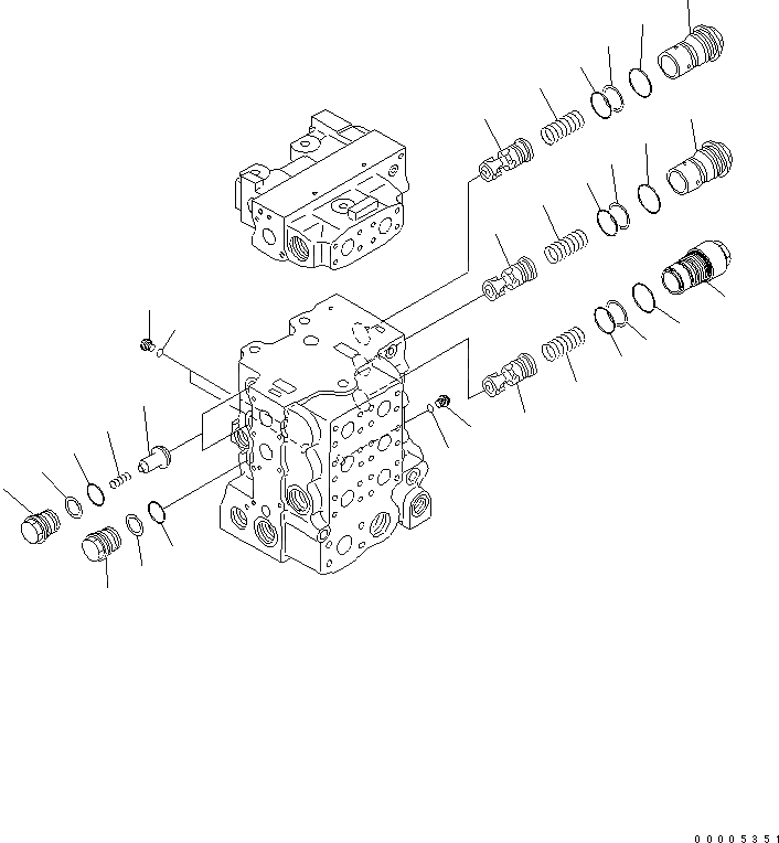 Схема запчастей Komatsu D65EX-15 - УПРАВЛЯЮЩ. КЛАПАН (4-Х СЕКЦИОНН.) (/8) ОСНОВН. КОМПОНЕНТЫ И РЕМКОМПЛЕКТЫ