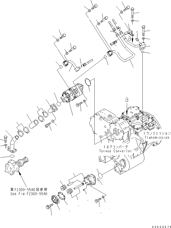 Схема запчастей Komatsu D65EX-15 - СИЛОВАЯ ЛИНИЯ (НАСОС) СИЛОВАЯ ПЕРЕДАЧА И КОНЕЧНАЯ ПЕРЕДАЧА