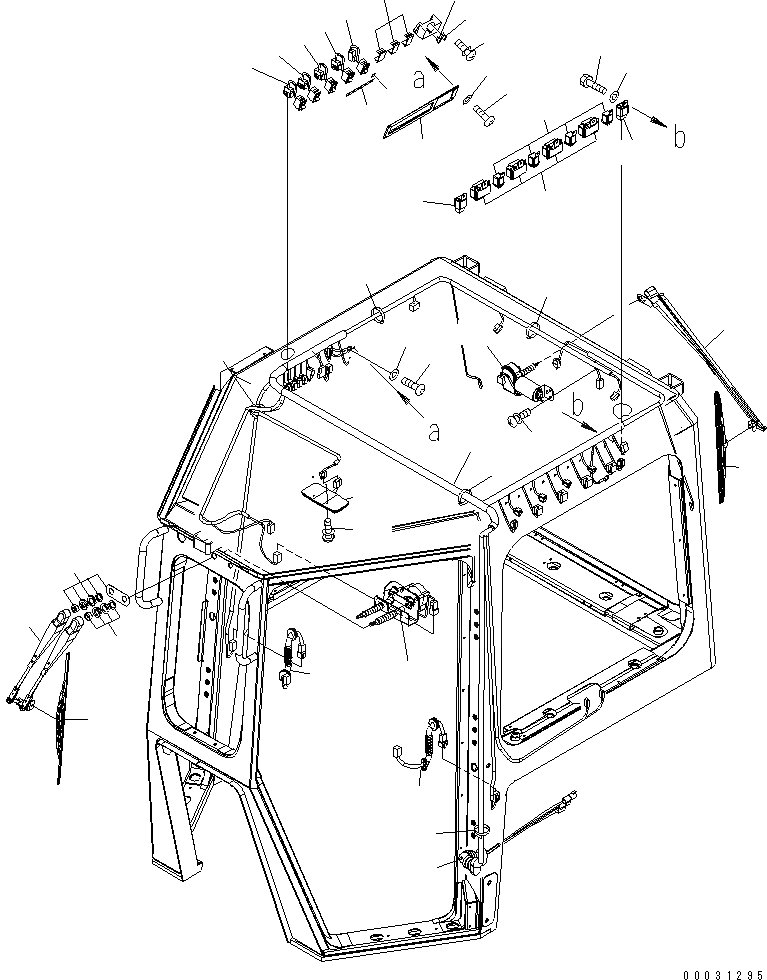 Схема запчастей Komatsu D65EX-15 - КАБИНА (ЭЛЕКТР. ОБОРУД-Е) (ПЕРЕКЛЮЧАТЕЛЬ¤ ОСВЕЩЕНИЕ¤ ДВОРНИКИ) КАБИНА ОПЕРАТОРА И СИСТЕМА УПРАВЛЕНИЯ