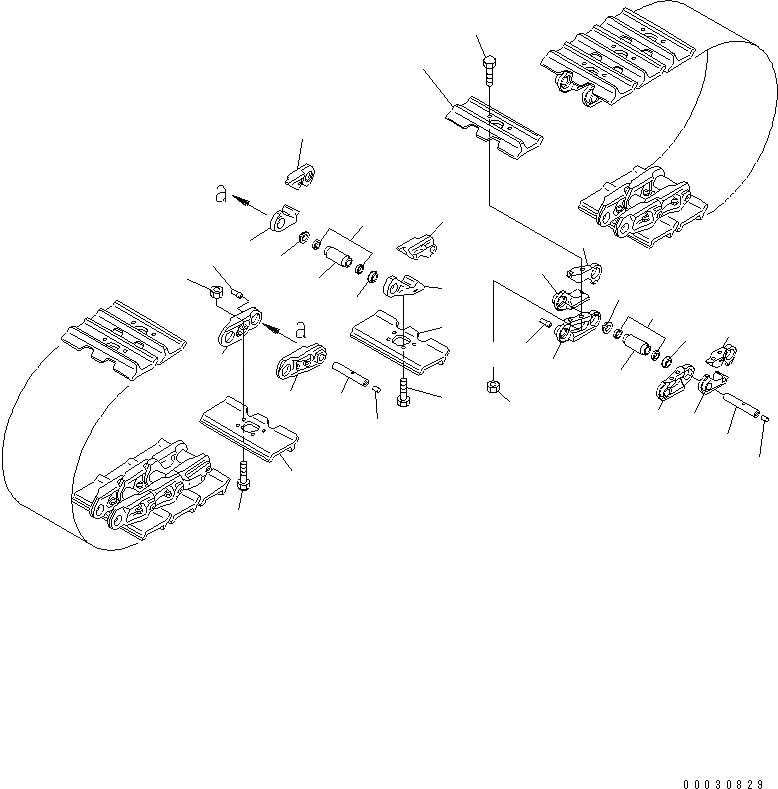 Схема запчастей Komatsu D65EX-15 - ГУСЕНИЦЫ (СМАЗЫВ. ТИПА) (ОДИНОЧН. ГРУНТОЗАЦЕП) (УСИЛ.) (MM ШИР.) (ДЛЯ LANDFILL)(№7-79) ХОДОВАЯ