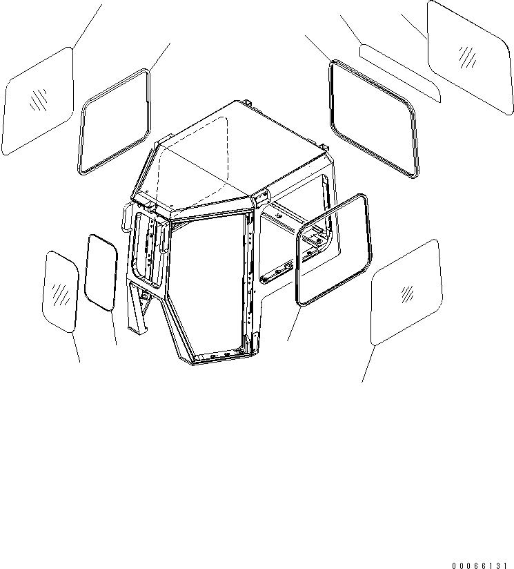 Схема запчастей Komatsu D65EX-15E0 - КАБИНА (ФИКС. СТЕКЛА)(№77-) КАБИНА ОПЕРАТОРА И СИСТЕМА УПРАВЛЕНИЯ