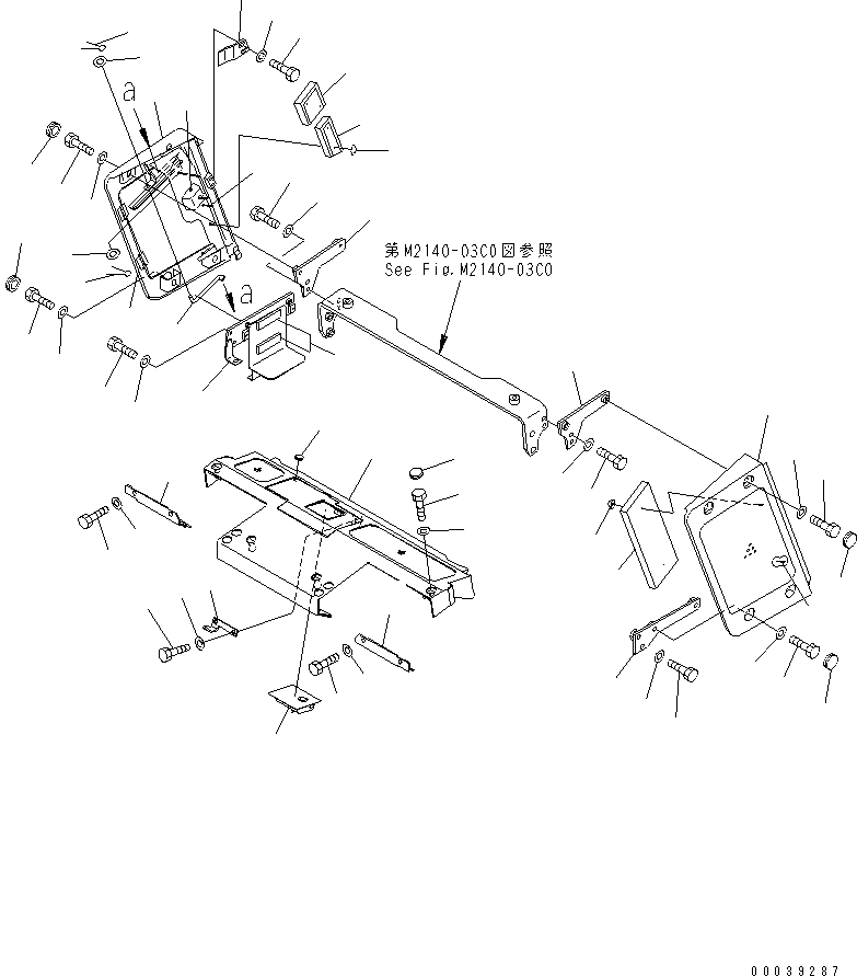 Схема запчастей Komatsu D65EX-15E0 - ФРОНТАЛЬНАЯ ЗАЩИТА (РАДИАТОР COVER) (ЕС БЕСШУМН. СПЕЦИФ-Я) ЧАСТИ КОРПУСА