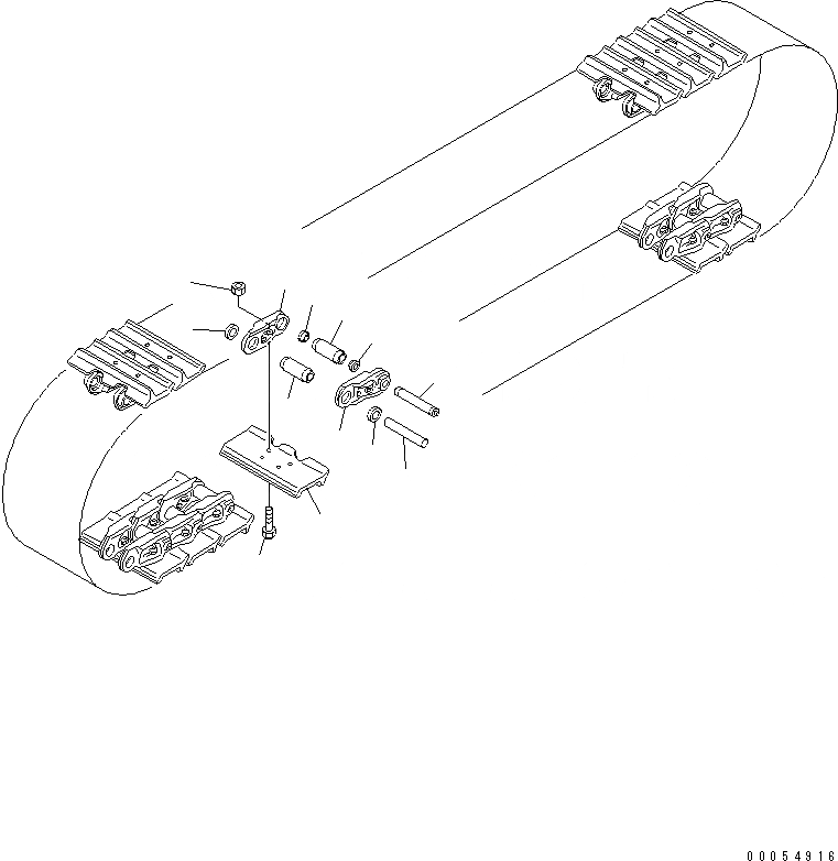 Схема запчастей Komatsu D65EX-15E0 - ГУСЕНИЦЫ (СО СЦЕПНЫМ ПАЛЬЦЕМ) (ОДИНОЧН. ГРУНТОЗАЦЕП) (MM ШИР.)(№9-) ХОДОВАЯ