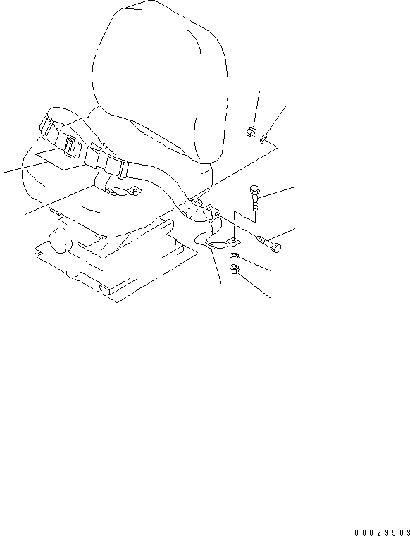 Схема запчастей Komatsu D65EX-15 - РЕМЕНЬ БЕЗОПАСНОСТИ (ДЛЯ ПОДВЕСКА СИДЕНЬЕ)(№7-) КАБИНА ОПЕРАТОРА И СИСТЕМА УПРАВЛЕНИЯ