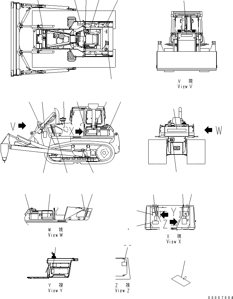 Схема запчастей Komatsu D65EX-15 - МАРКИРОВКА (КИТАЙ) (ДЛЯ TОБОД КОЛЕСАMING DOZER)(№87-) МАРКИРОВКА