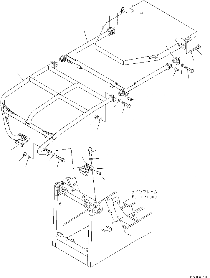 Схема запчастей Komatsu D65P-12 - ROPS SWEEP (КРЫША ЧАСТИ КОРПУСА И SWEEP)(№-) КАБИНА ОПЕРАТОРА И СИСТЕМА УПРАВЛЕНИЯ