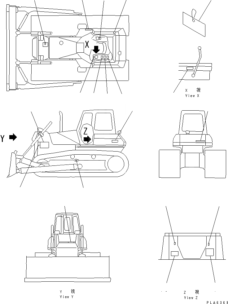 Схема запчастей Komatsu D65P-12 - МАРКИРОВКА (ФРАНЦИЯ) (DP)(№88-77) МАРКИРОВКА