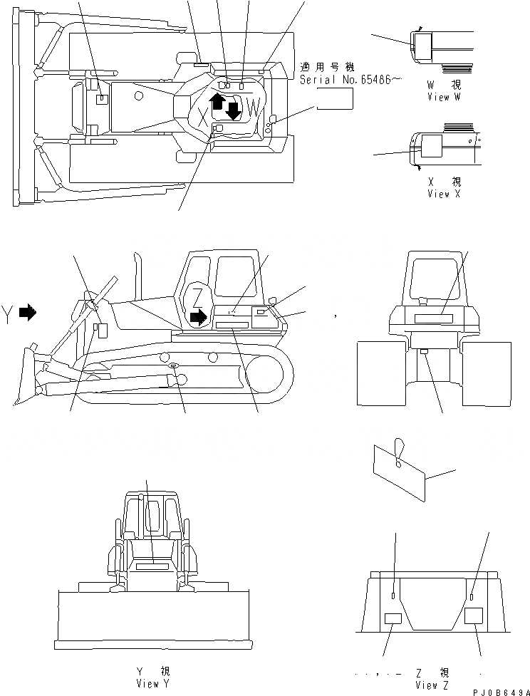 Схема запчастей Komatsu D65P-12 - МАРКИРОВКА (ПОРТУГАЛ.) (DP)(№-) МАРКИРОВКА