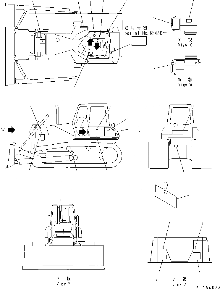 Схема запчастей Komatsu D65P-12 - МАРКИРОВКА (ИТАЛИЯ) (ДЛЯ СТРАН ЕС) (DP)(№-) МАРКИРОВКА