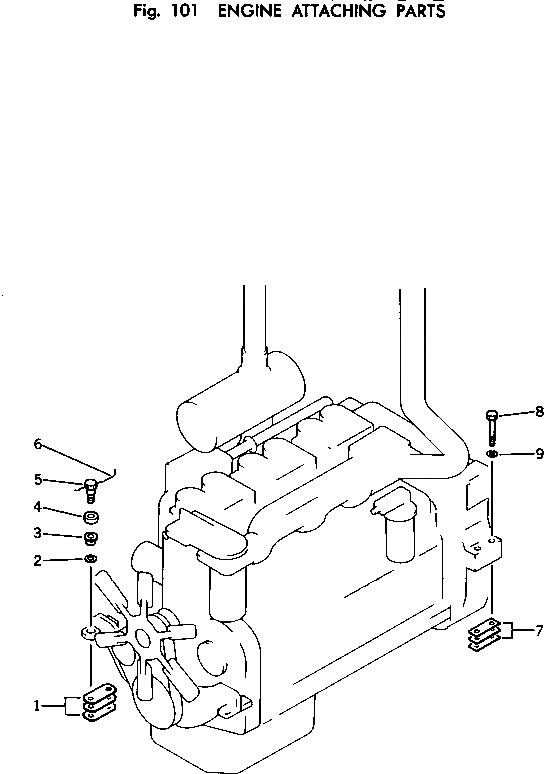 Схема запчастей Komatsu D65P-7 - ДВИГАТЕЛЬ ATTACHING ЧАСТИ КОМПОНЕНТЫ ДВИГАТЕЛЯ И ЭЛЕКТРИКА