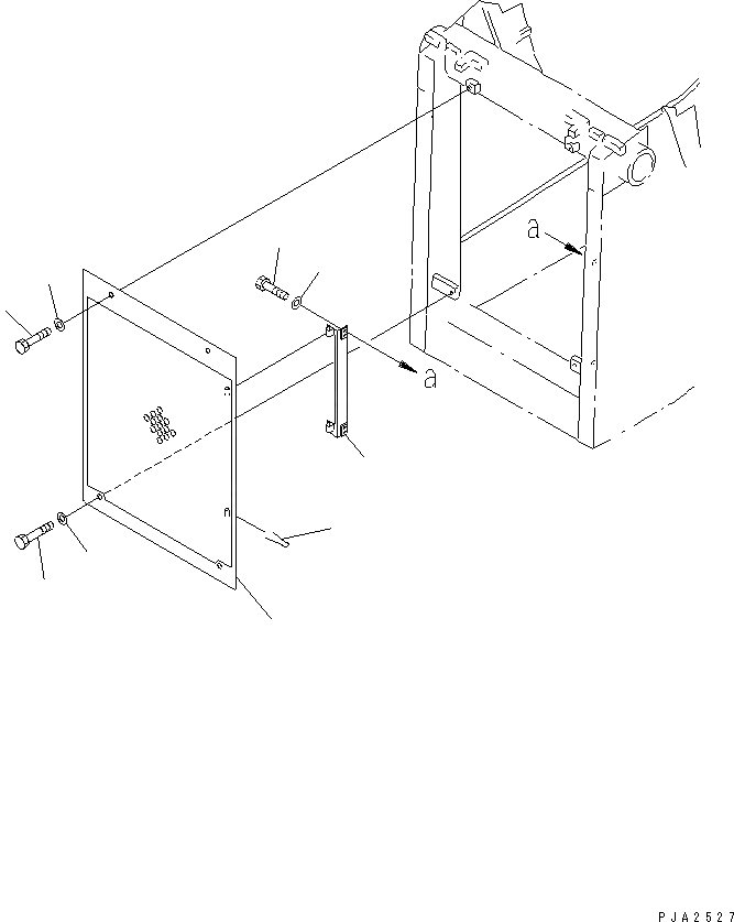 Схема запчастей Komatsu D65PX-12 - ЗАСЛОНКА РАДИАТОРА (УСИЛЕНН.) ЧАСТИ КОРПУСА