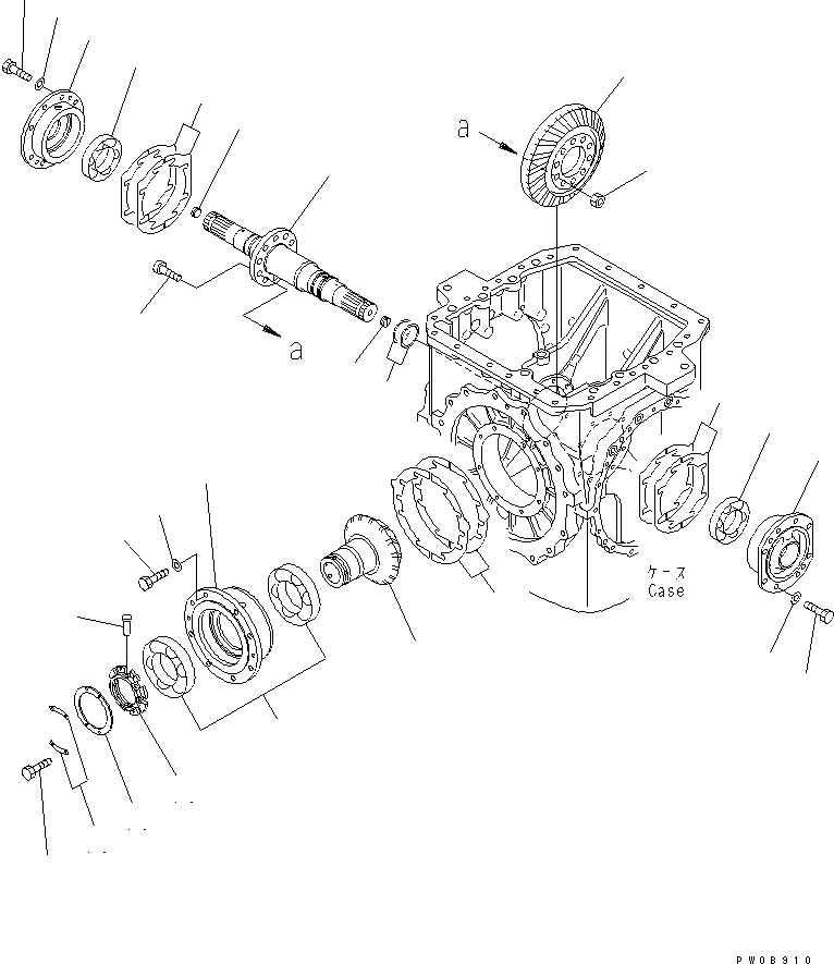 Схема запчастей Komatsu D65PX-12 - H.S.S (КОНИЧЕСКАЯ ПЕРЕДАЧА С ВАЛОМ)(№-) СИЛОВАЯ ПЕРЕДАЧА И КОНЕЧНАЯ ПЕРЕДАЧА