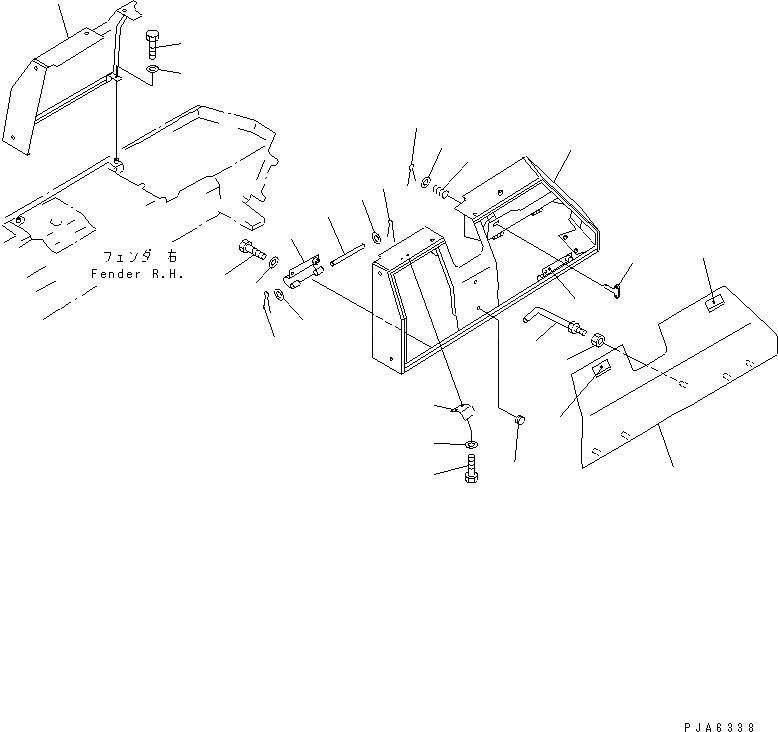 Схема запчастей Komatsu D65PX-12 - КРЫЛО (КОРПУС COVER) ЧАСТИ КОРПУСА